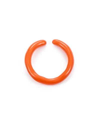 Orange oil drop (slightly adjustable) Zinc Alloy Enamel Geometric Minimalist Band Ring