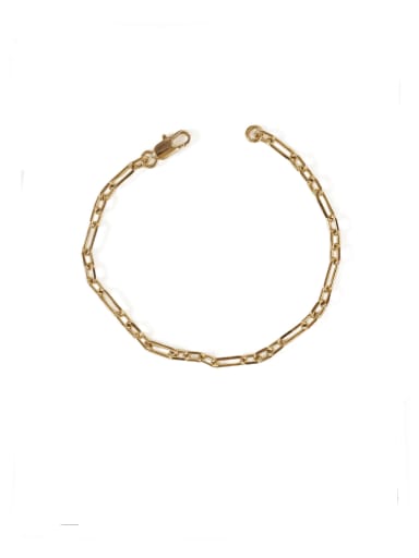 Brass Imitation Pearl Geometric Chain Vintage Link Bracelet