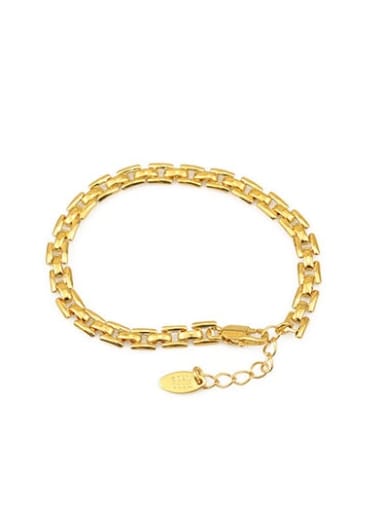 Gold Bracelet Brass Irregular Vintage Link Necklace
