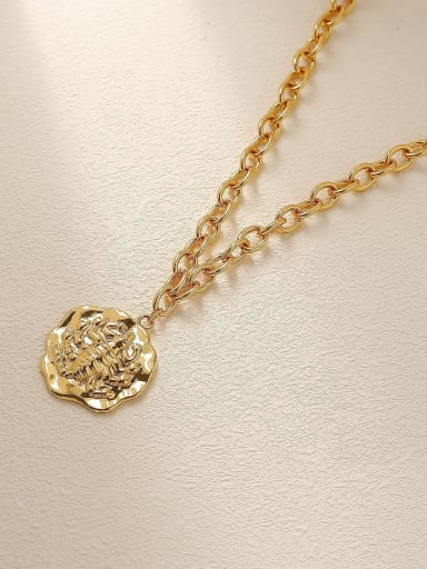 Brass Vintage Geometric Pendnat Trend Korean Fashion Necklace