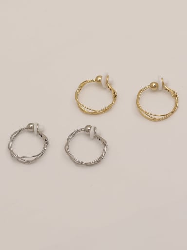 Brass Imitation Pearl Geometric Vintage Hoop Trend Korean Fashion Earring