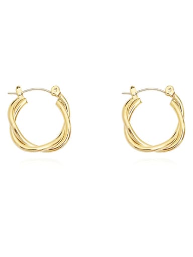 Copper Hollow Geometric Minimalist Hoop Trend Korean Fashion Earring