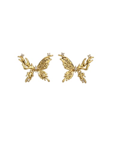 Brass Hip Hop Butterfly Earring and Necklace Set