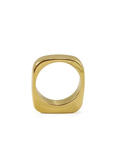 Round corner Brass Hollow Geometric Minimalist Band Ring