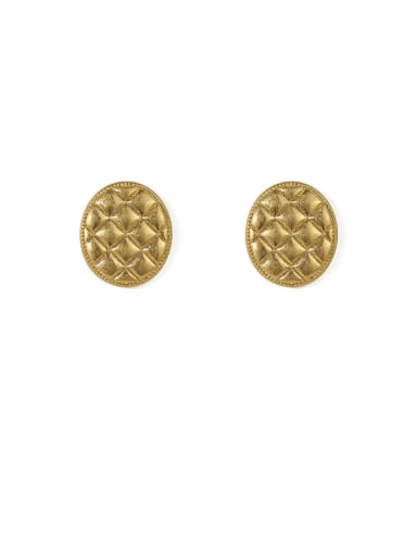 Brass Geometric Vintage Stud Earring (Sanding Effect)