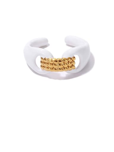 Style  4 (US 7) Brass Enamel Geometric Minimalist Band Ring