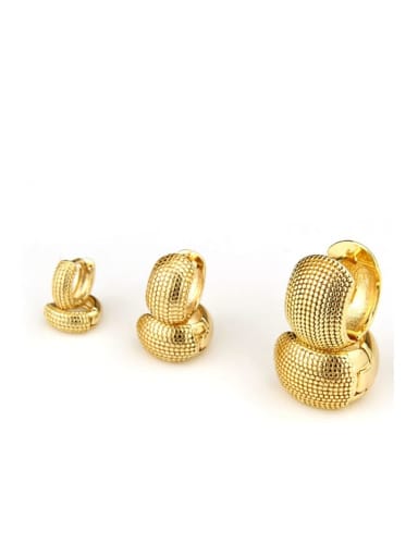 Brass Round Minimalist Huggie Earring