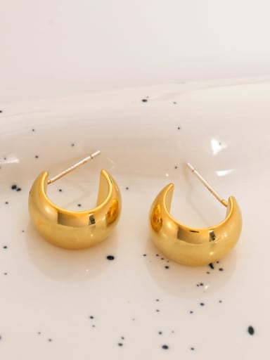 18k gold Brass Geometric Minimalist Stud Earring
