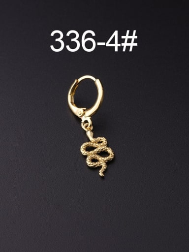 4 Brass Cubic Zirconia Snake Minimalist Single Earring