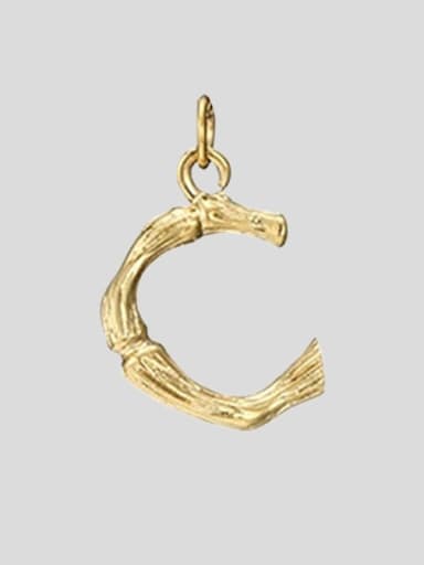 C 14K Gold Titanium Steel Letter Minimalist Necklace