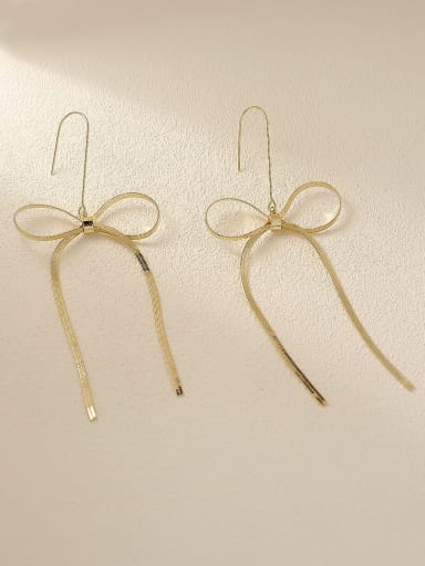 Brass Butterfly Tassel Minimalist Threader Trend Korean Fashion Earring