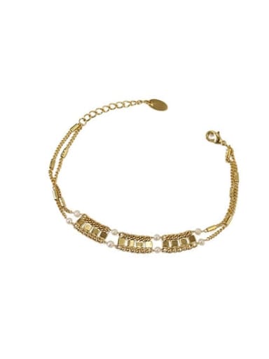 Brass Freshwater Pearl Geometric Vintage Choker Necklace