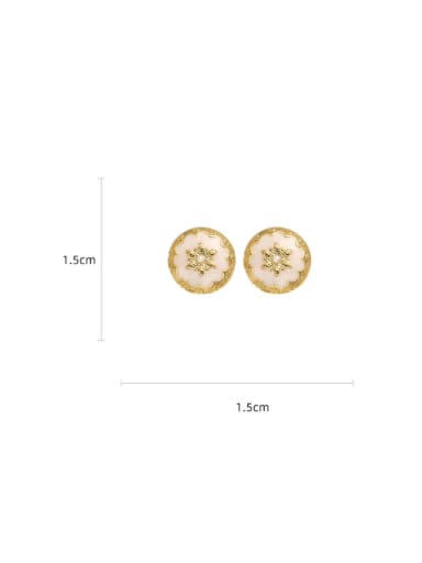 Brass Enamel Geometric Bohemia Stud Earring