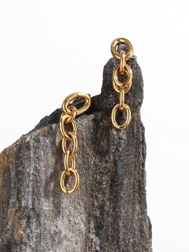 Brass Hollow Geometric  Chain Vintage Drop Earring
