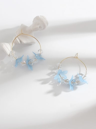 Copper Minimalist  Acrylic Flowers Stud Trend Korean Fashion Earring