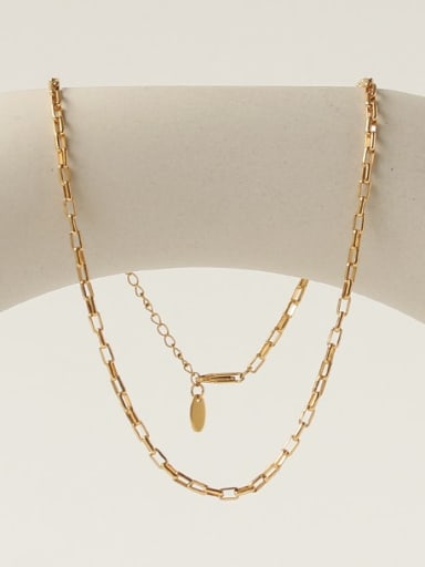 Brass Hollow Geometric  chain Minimalist Necklace