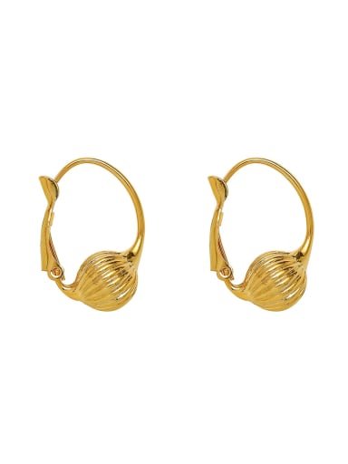 custom Brass Bead Cage Vintage Huggie Earring