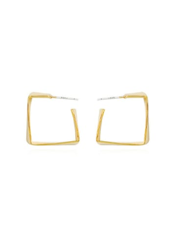 Light Gold Brass Geometric Minimalist Stud Earring