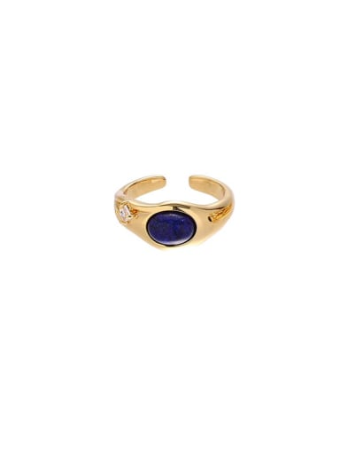 Lapis lazuli ring 1 Brass Carnelian Geometric Vintage Band Ring