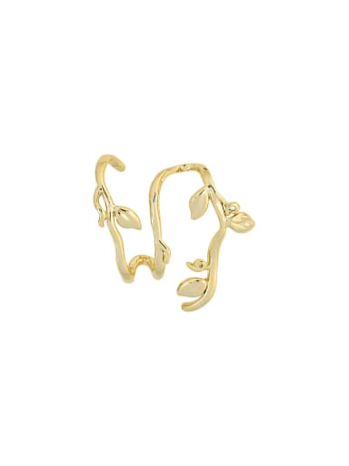Brass Irregular Geometric Minimalist Clip Earring