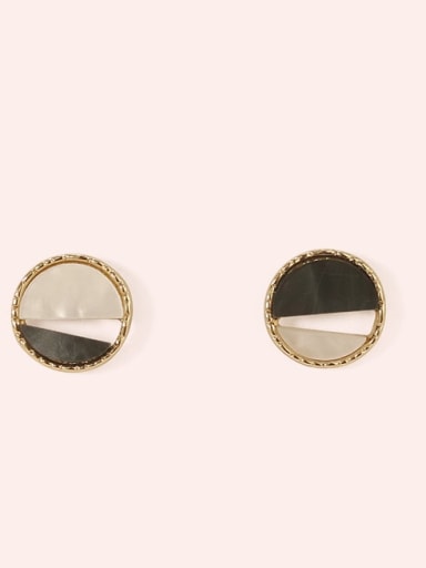Section 4 Alloy Enamel  Cute Round Contrasting Color  Stud Earring