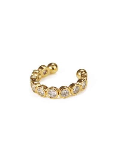 Golden single Brass Cubic Zirconia Geometric Minimalist Single Earring