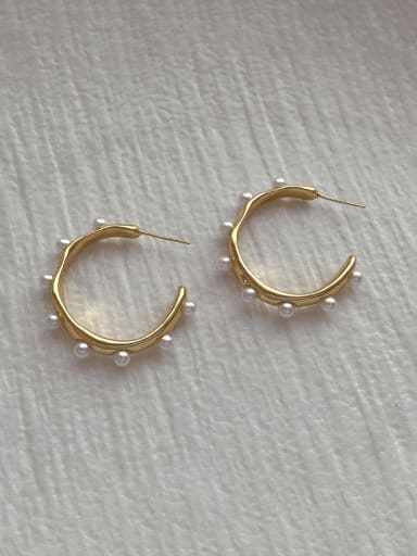 Brass Bead Geometric Minimalist Earring