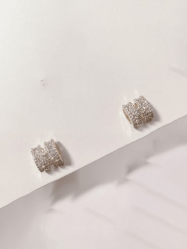 Small zircon letter Earrings Brass Cubic Zirconia Letter Trend Stud Earring