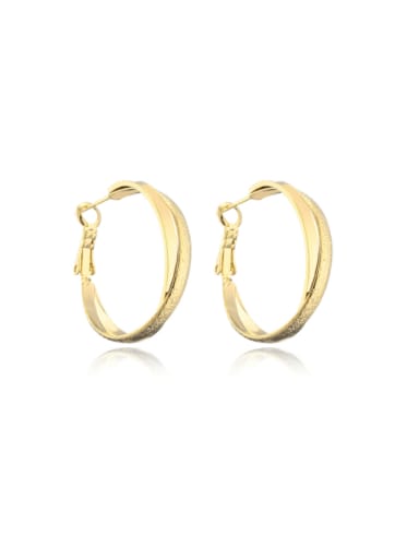 41782 Brass Geometric Minimalist Huggie Earring