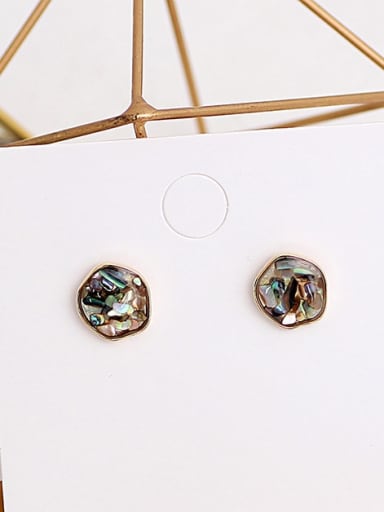 grey Copper Opal Geometric Dainty Stud Trend Korean Fashion Earring