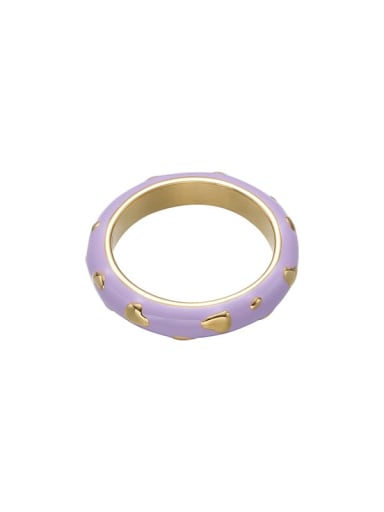 Brass Enamel Geometric Cute Band Ring