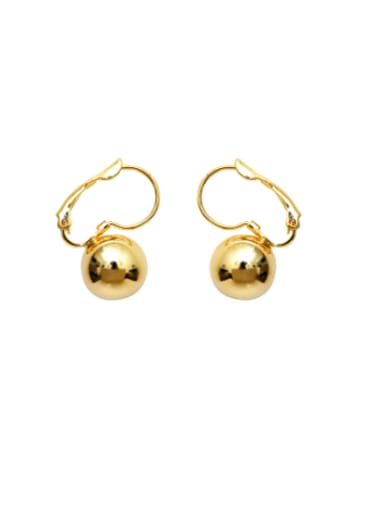 Brass Ball Minimalist Huggie Earring