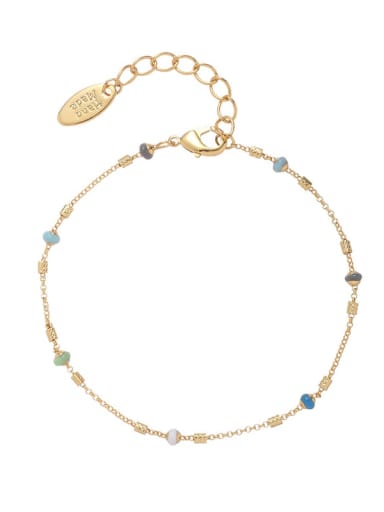 Brass Enamel Dainty Geometric Bracelet and Necklace Set