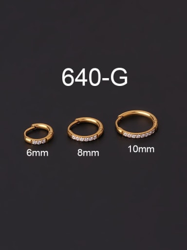gold Stainless steel Rhinestone Geometric Minimalist Single Earring(Single Only One)