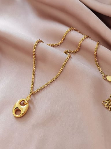 18K Gold Brass Geometric Minimalist Necklace