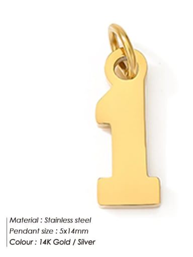 YP33056 1 Stainless steel Minimalist Icon Numeral Pendant