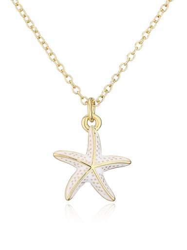 21895 Brass Enamel Sea Star Necklace