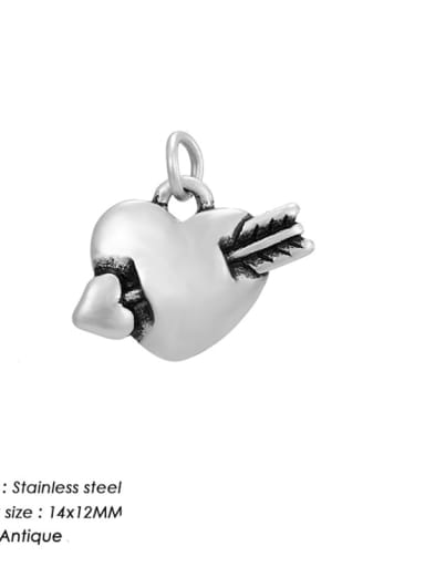 Stainless steel 3d heart Diy accessory pendant