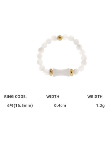 Brass Imitation Pearl Geometric Cute Elastic Rope Bead Ring
