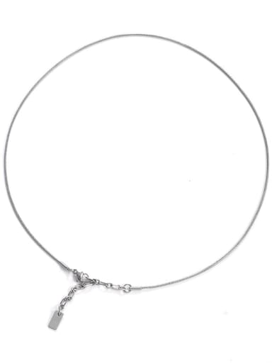 Silver (no pendant, Titanium Steel Snake Minimalist Snake Chain