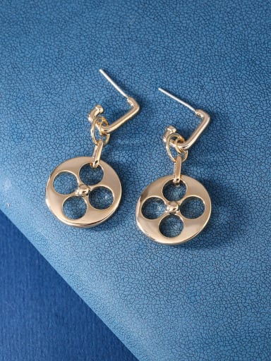 Brass Hollow Geometric Minimalist Huggie Earring