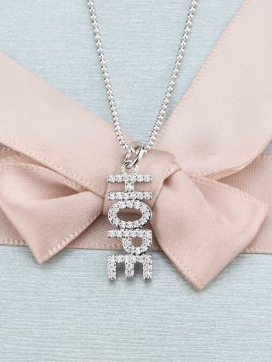 Brass Cubic Zirconia Letter Dainty Necklace
