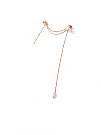 Brass Freshwater Pearl Tassel Minimalist Threader Earring(single)