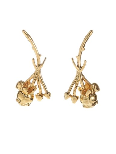Brass Rosary Vintage Stud Earring
