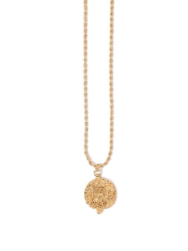 Brass Geometric Vintage Pendant Necklace