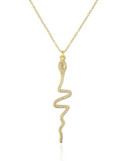 21974 Brass Cubic Zirconia Heart Vintage Necklace