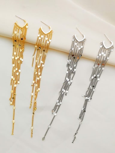 Copper Tassel Dainty Threader Trend Korean Fashion Earring