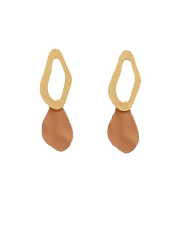 Copper Hollow Geometric Minimalist Drop Trend Korean Fashion Earring