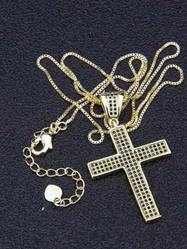 Brass Cubic Zirconia Cross Dainty Regligious Necklace