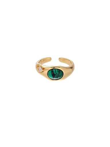 Peacock Stone Ring 1 Brass Carnelian Geometric Vintage Band Ring